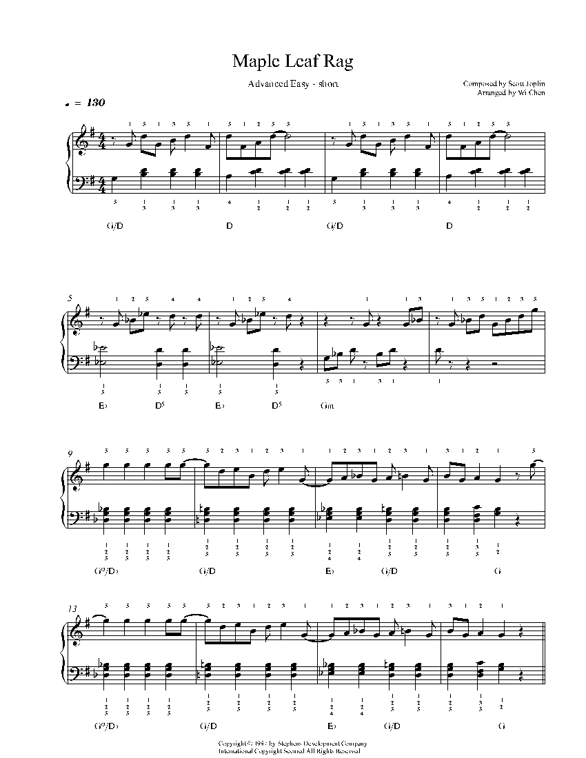 Maple Leaf Rag sheet music