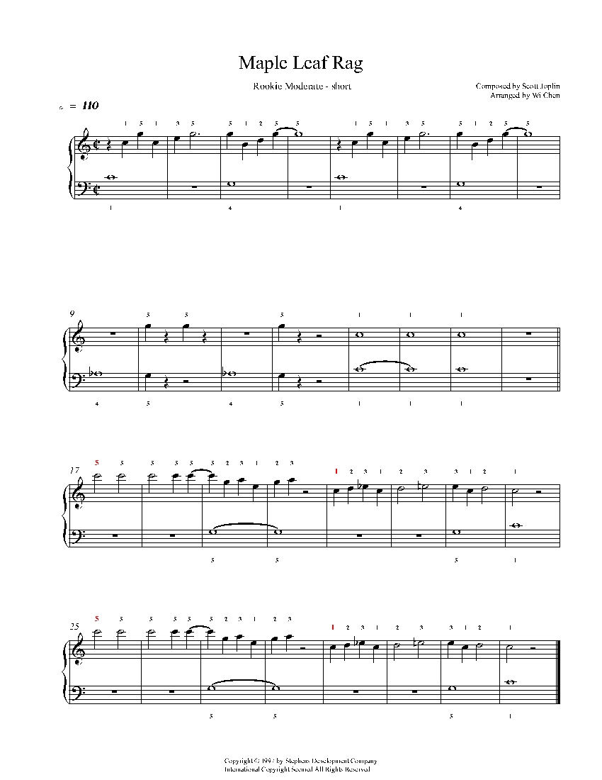 Maple Leaf Rag sheet music