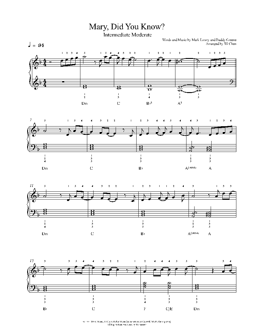 Mary, Did You Know? sheet music