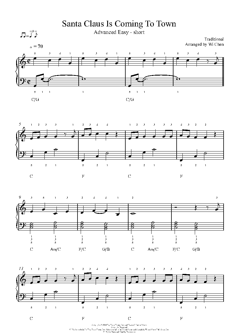 Santa Claus Is Coming To Town sheet music