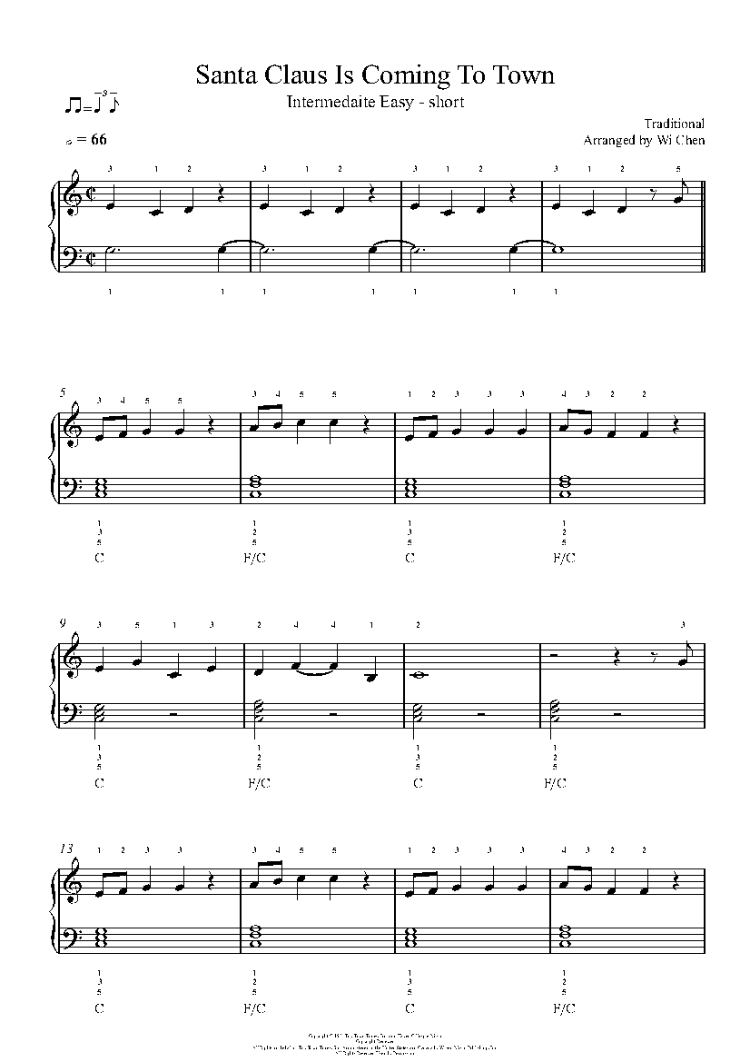 Santa Claus Is Coming To Town sheet music