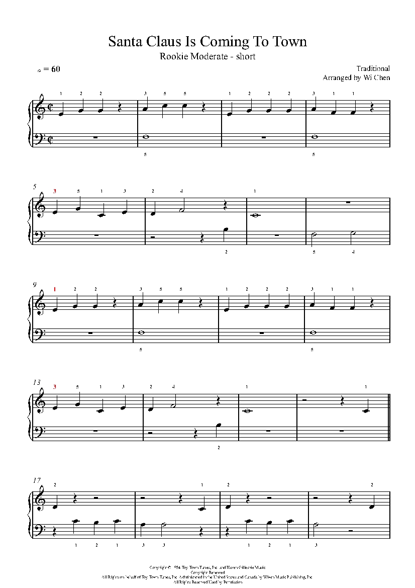 Santa Claus Is Coming To Town sheet music