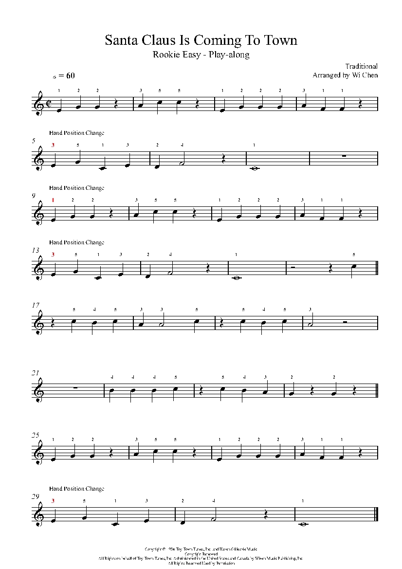 Santa Claus Is Coming To Town sheet music