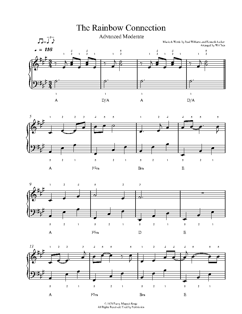 The Rainbow Connection sheet music