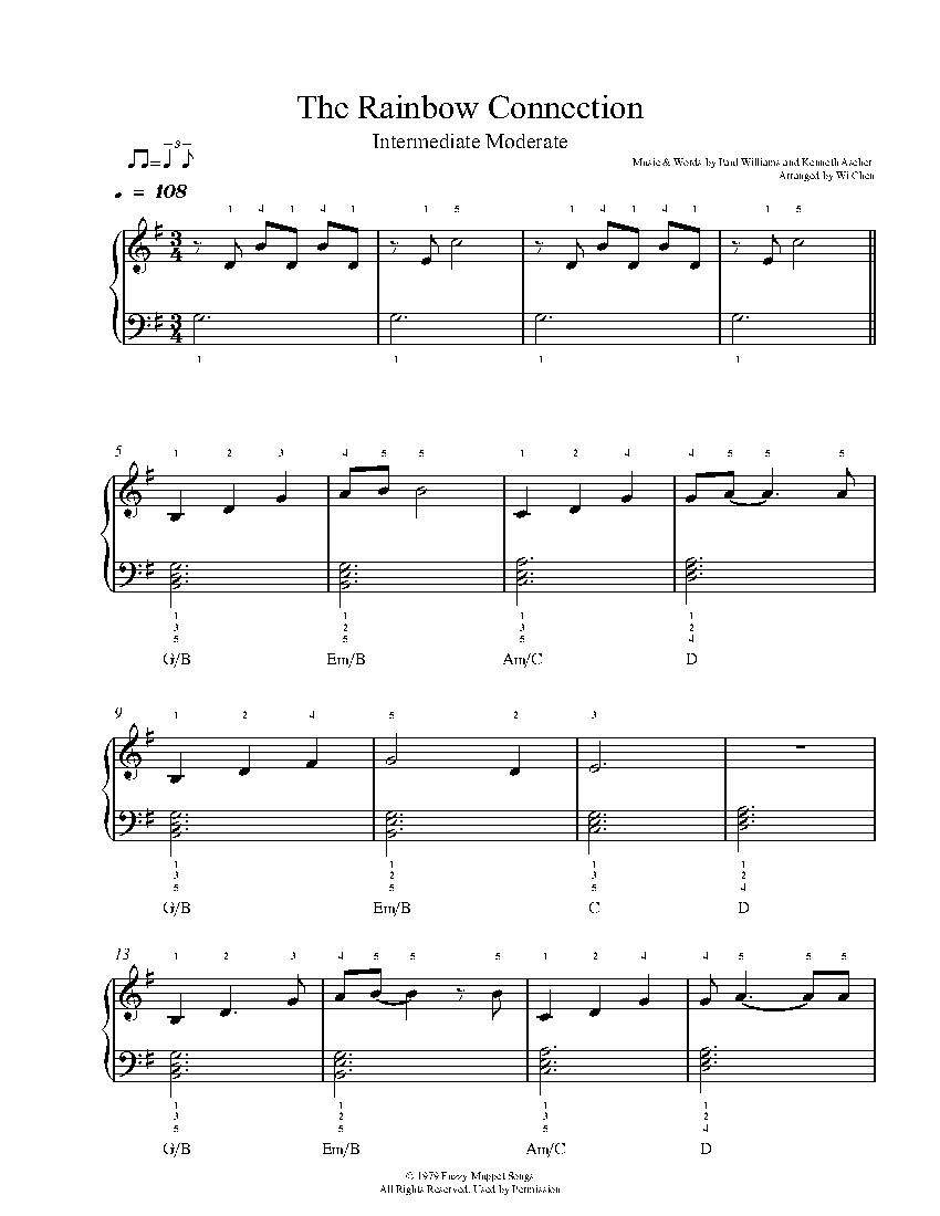 The Rainbow Connection sheet music