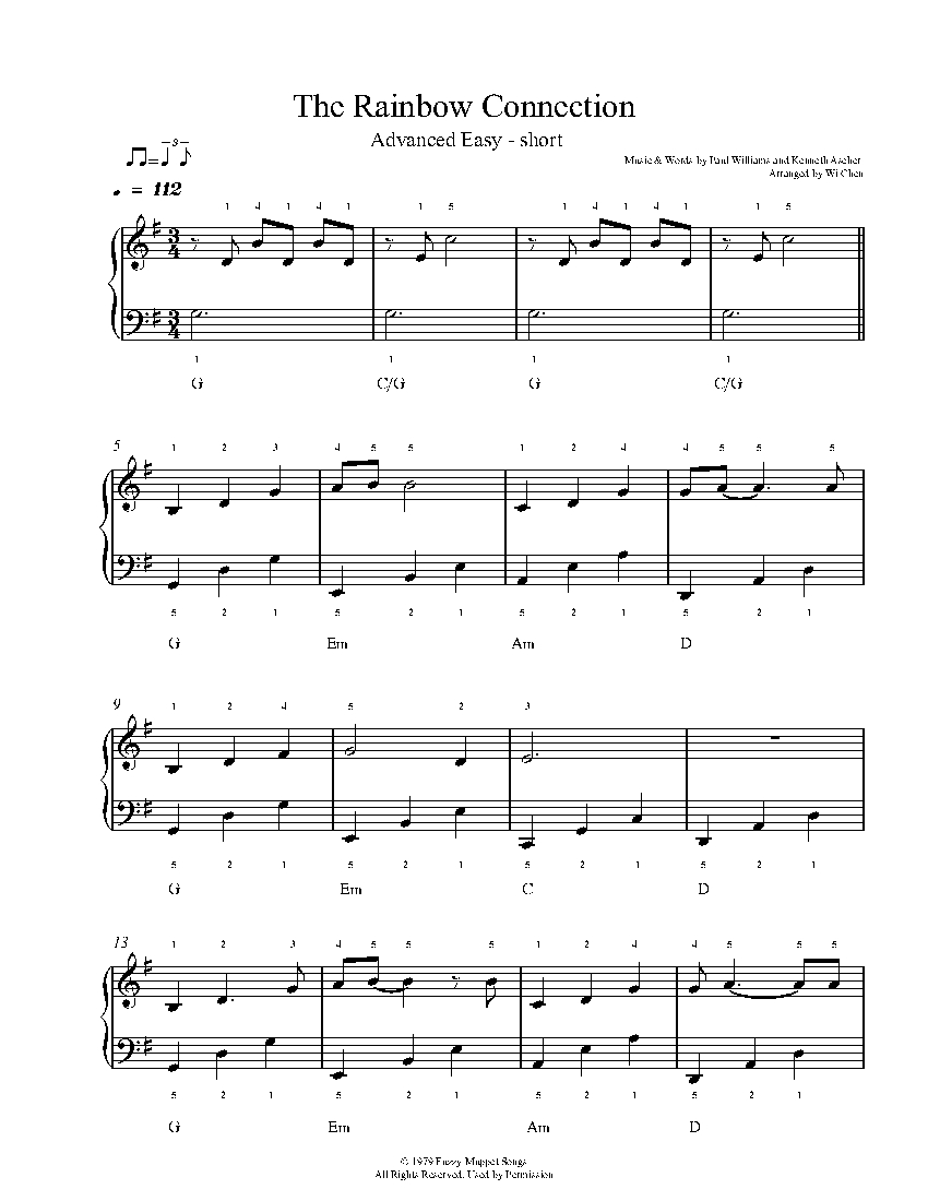 The Rainbow Connection sheet music