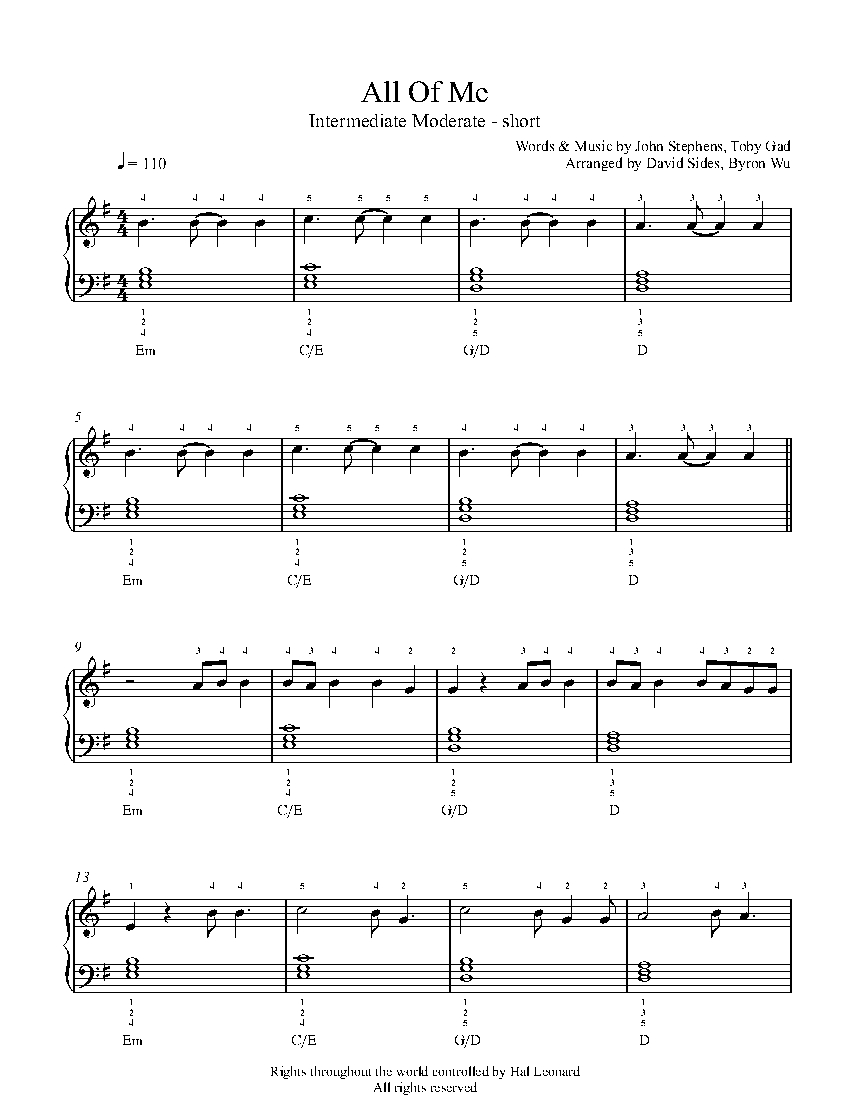 All Of Me sheet music