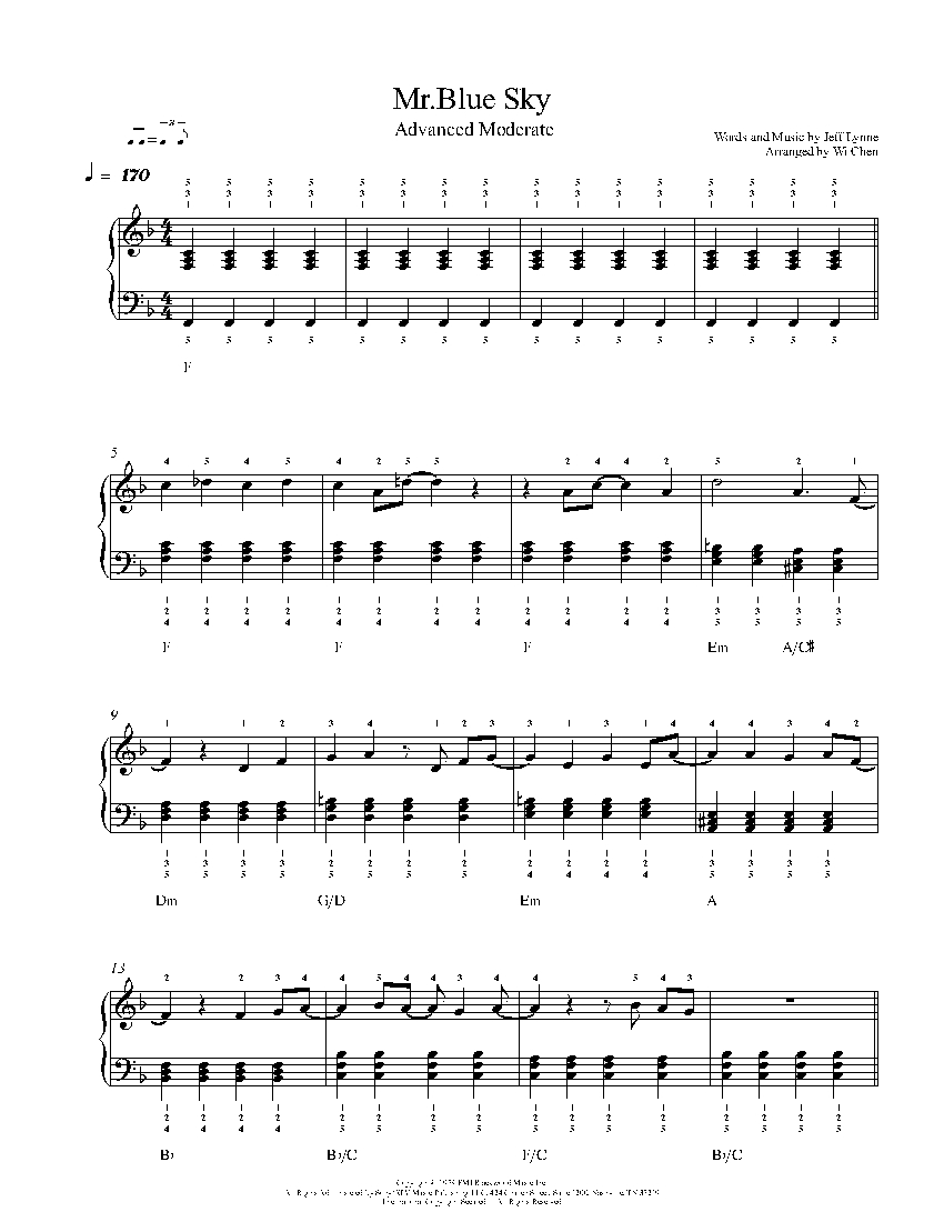 Mr. Blue Sky sheet music