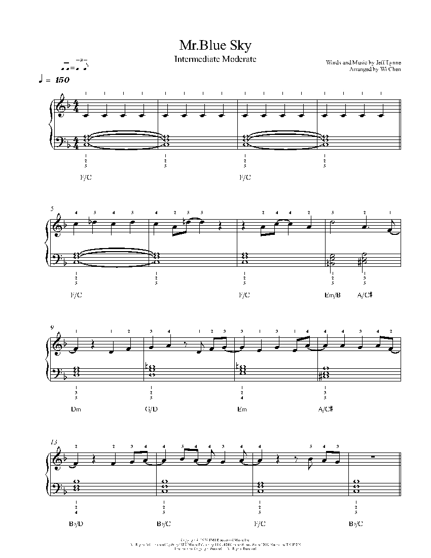 Mr. Blue Sky sheet music