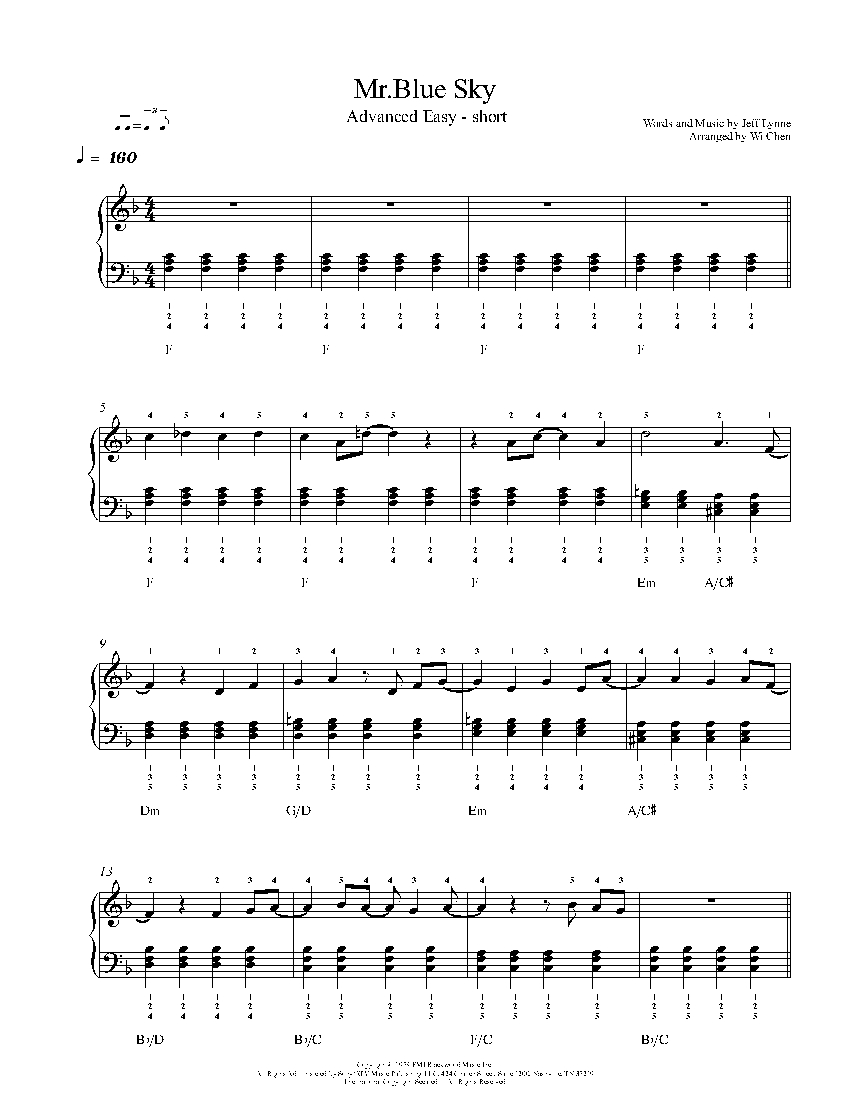 Mr. Blue Sky sheet music