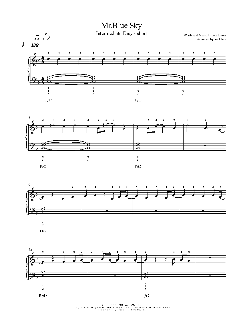 Mr. Blue Sky sheet music