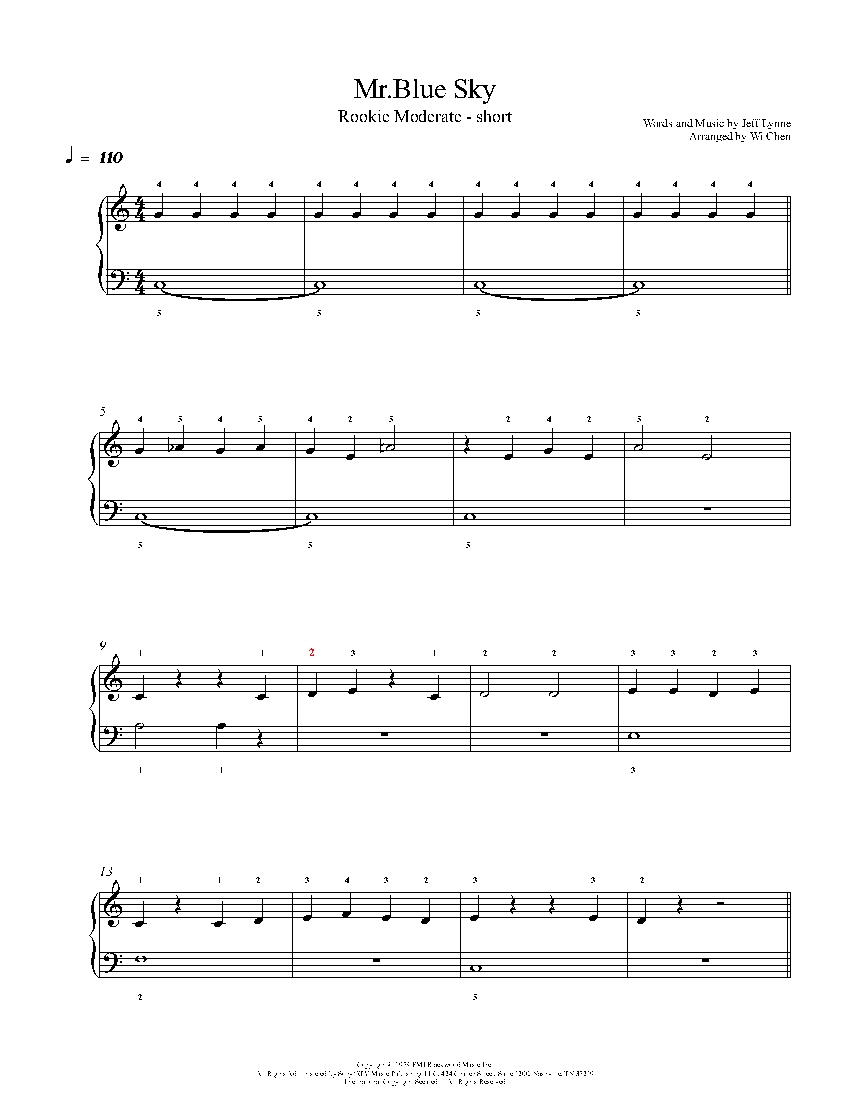 Mr. Blue Sky sheet music