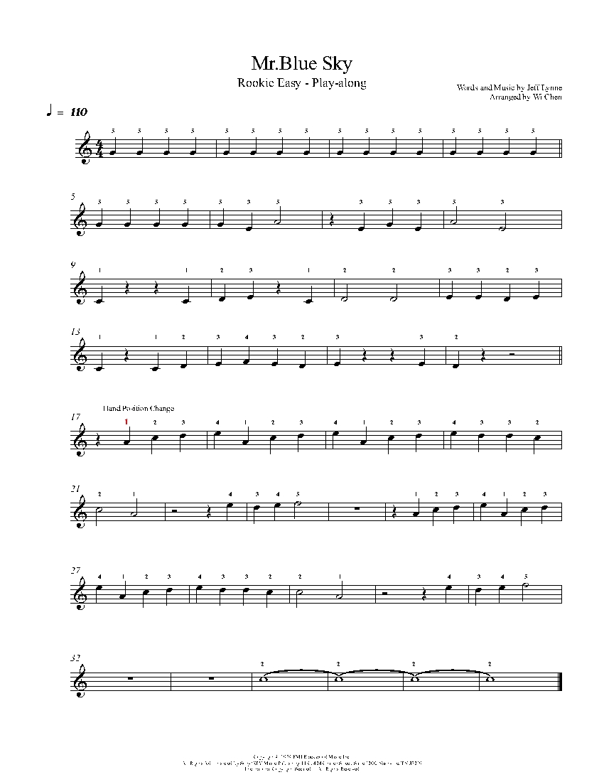 Mr. Blue Sky sheet music