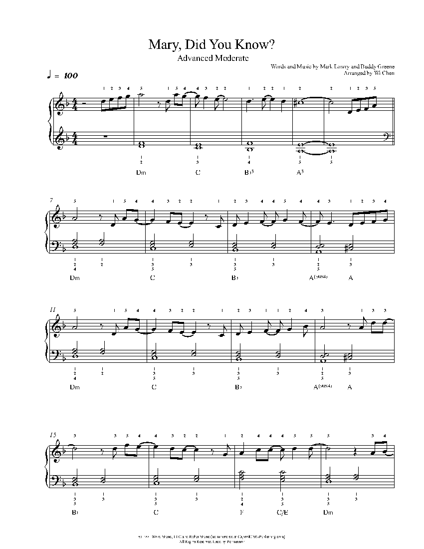 Mary, Did You Know? sheet music