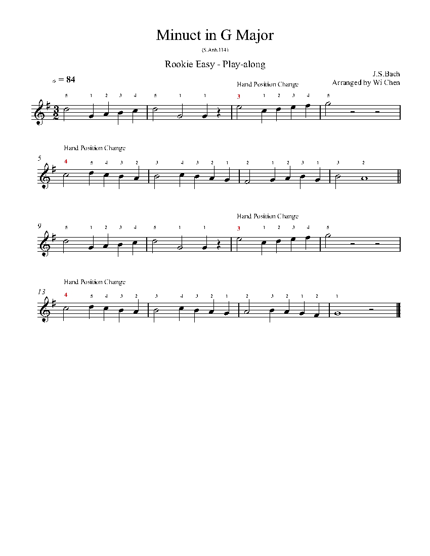 Minuet in G sheet music