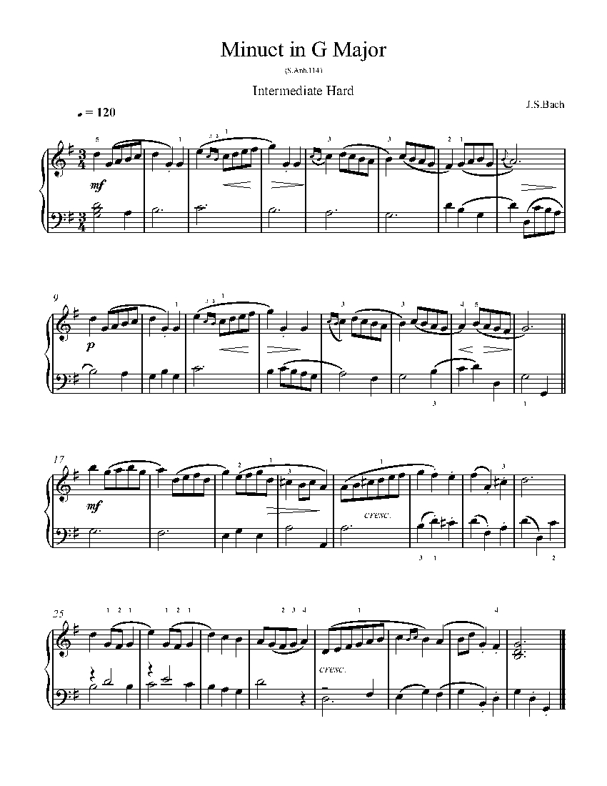 Minuet in G Major (S.Anh.114) sheet music