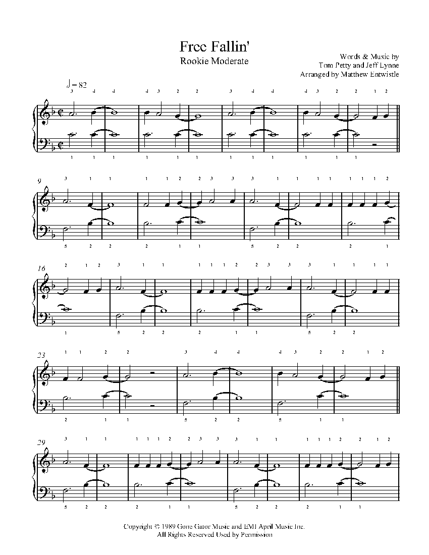Free Fallin' sheet music