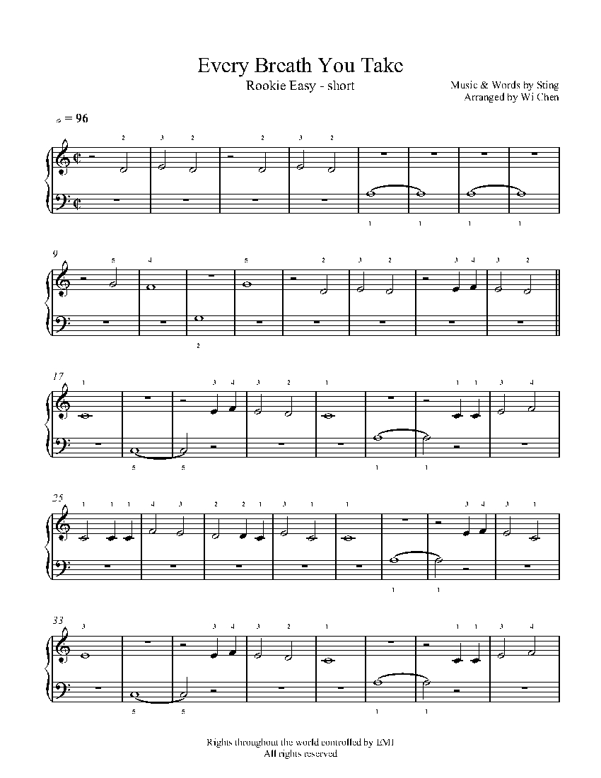 Every Breath You Take sheet music